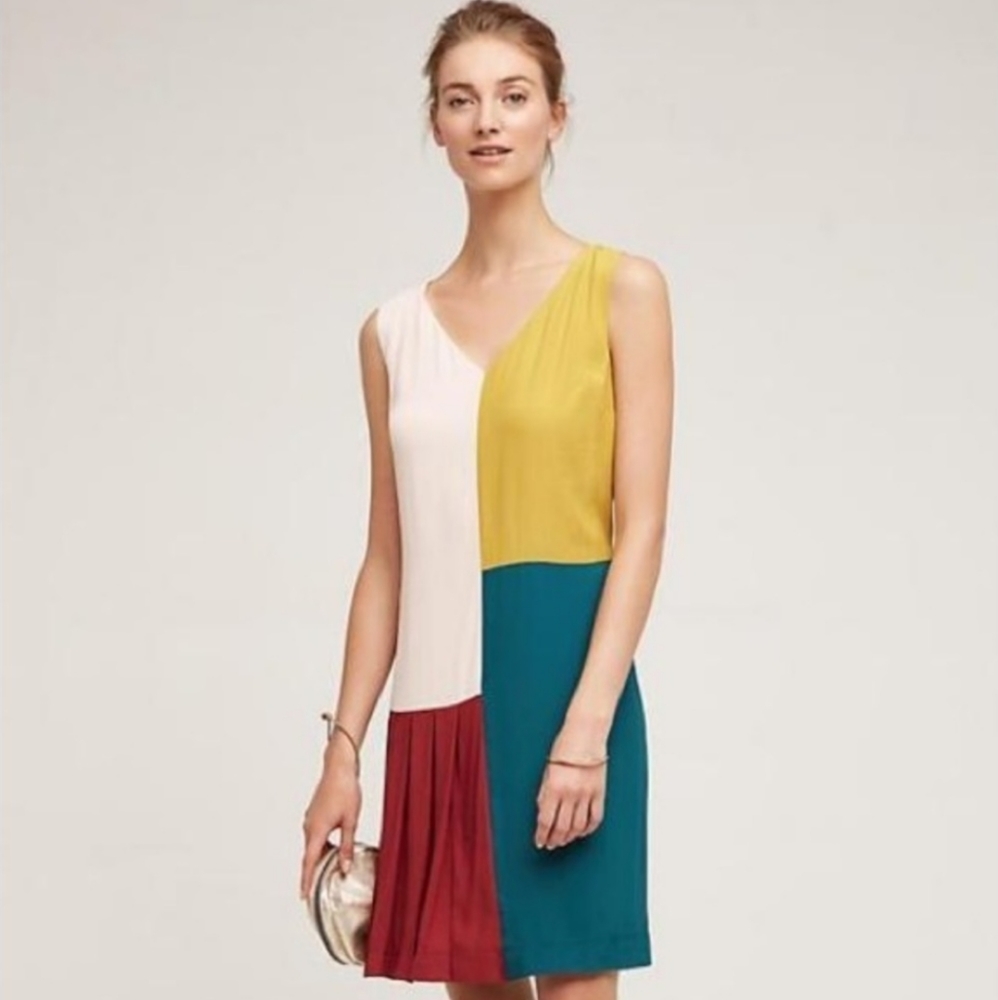 🤍 Anthropologie HD in Paris colorblock dress